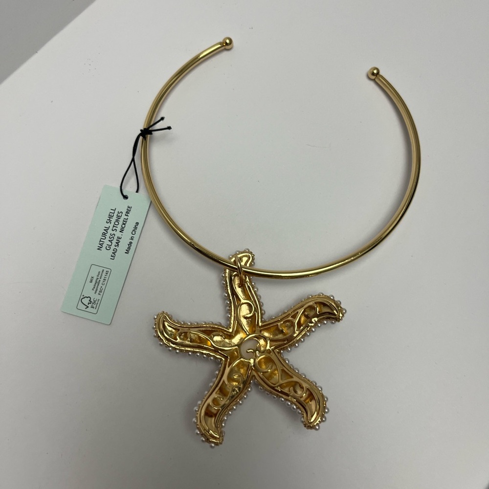 NWT ⚜️🌟⚜️ Piper K Gorgeous glass pearl Starfish Pendant Necklace - Picture 8 of 14